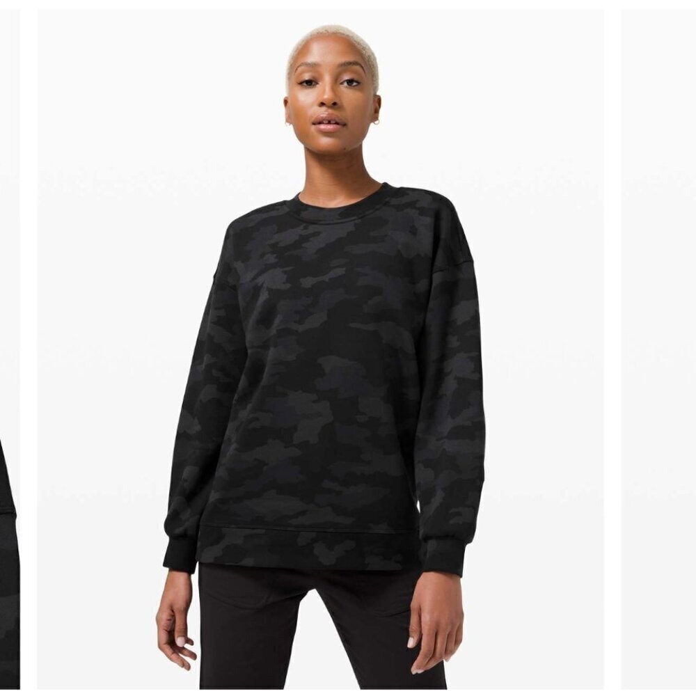 Lululemon Perfectly Oversized Crew Sweatshirt Heritage 365 Camo Deep Coal‎ Multi